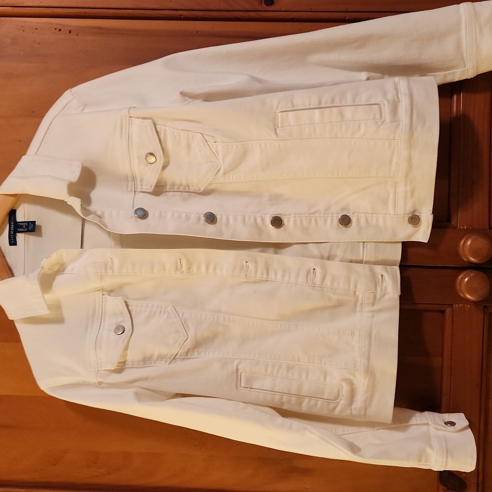 Isaac Mizrahi White Jean Jacket